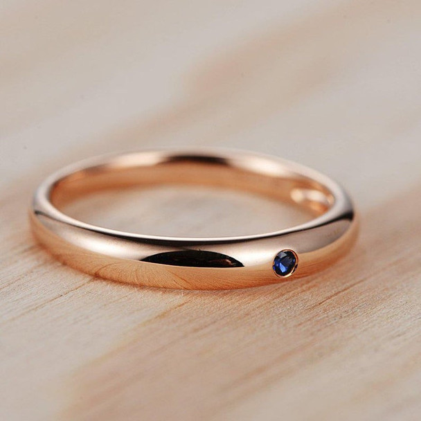 Sapphire Wedding Band Rose Gold Bezel Set Promise Unique Bridal Band