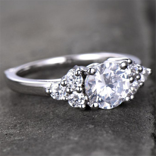 Unique Cluster 7mm Round Engagement Ring Antique Wedding Engagement Ring 