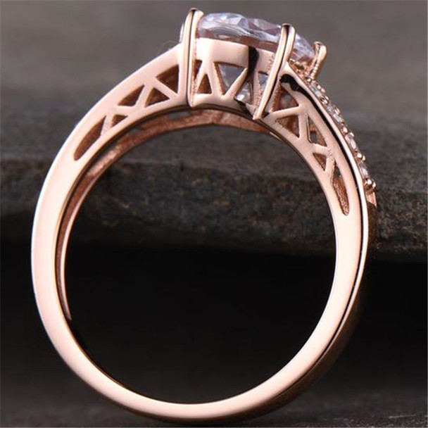 Rose Gold Man Made Diamond Engagement Round Cut Wedding Ring 