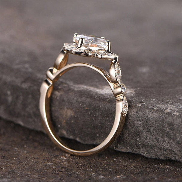 Cushion shaped CZ Engagement Ring Wedding Promise Ring Birthday Gift