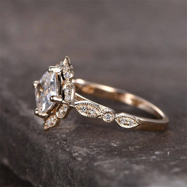 Cushion shaped CZ Engagement Ring Wedding Promise Ring Birthday Gift