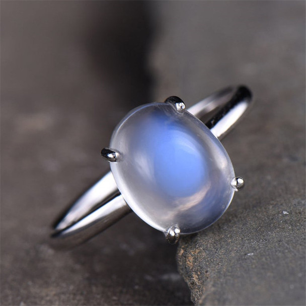 Moonstone Ring  Rainbow Moonstone Ring Solitaire Ring Gemstone Ring