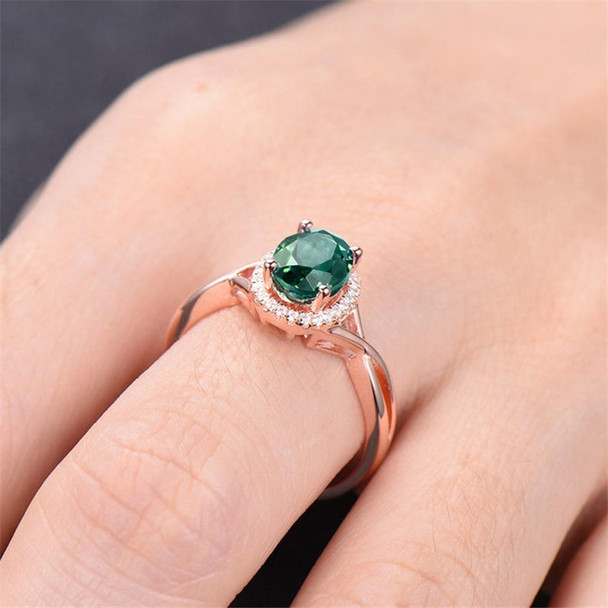 Alexandrite Ring Infinity Ring 6*8mm Oval Color Changed Gemstone Engagement Ring