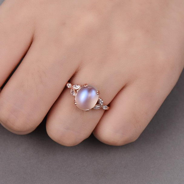 Moonstone Ring Oval Wedding Ring Sterling Silver Bridal Ring