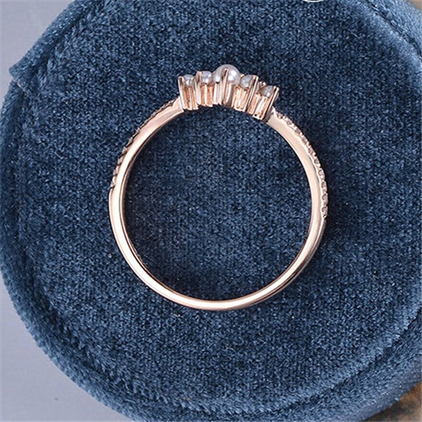Pearl Wedding Band Rose Gold Pearl And Diamond Wedding Band Bridal Wedding Ring