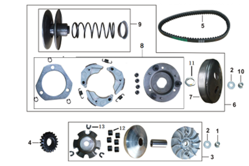 03- BELT PULLEY ASSY. DRIVING 052QMI0-1001000A0