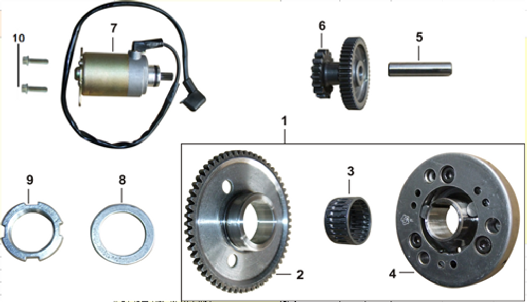 01- STARTING CLUTCH ASSY. 052QMI0-090500000 0