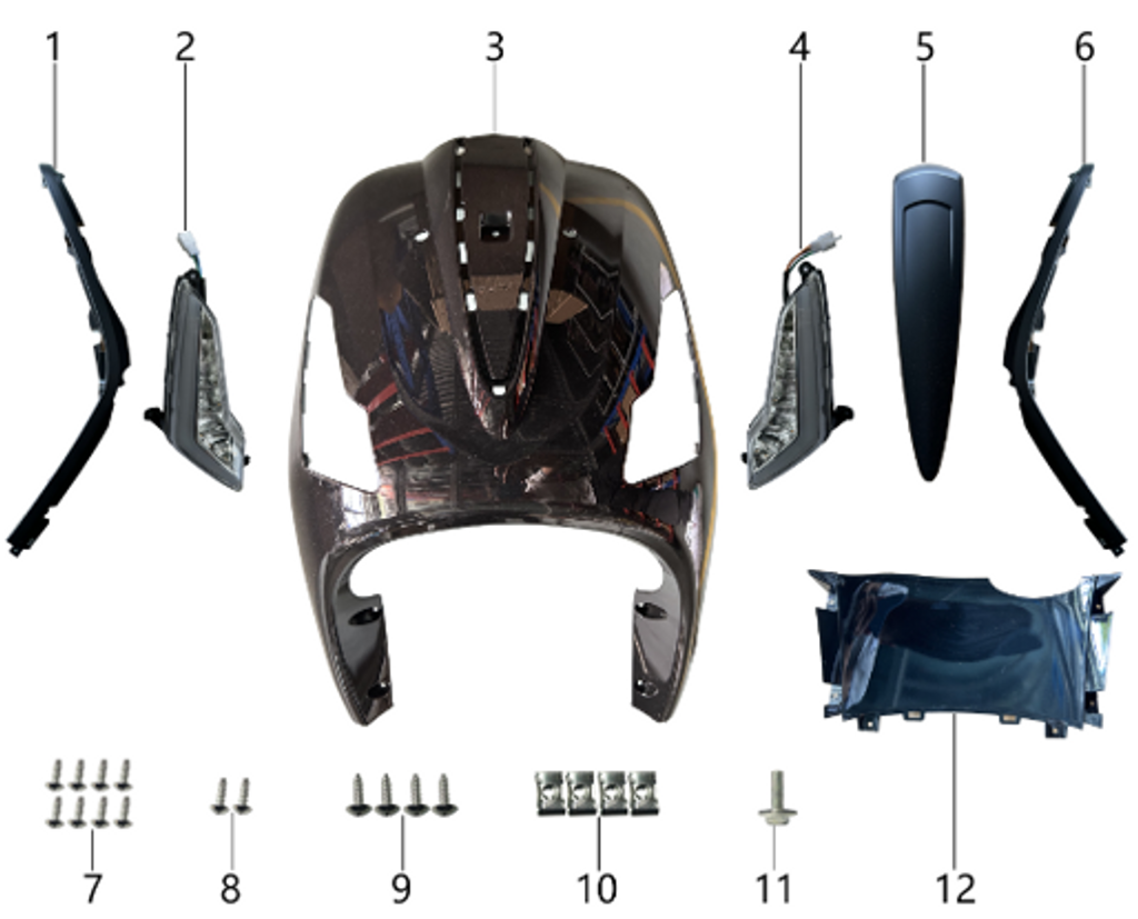 12 Front panel lower connection plate-MATTE BLACK JN-101 3.04.2080.62080043012091 RTS 50