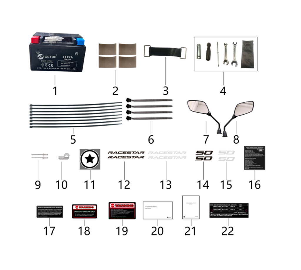 08- Right rearview mirror  1.90.06.174 RCS 50