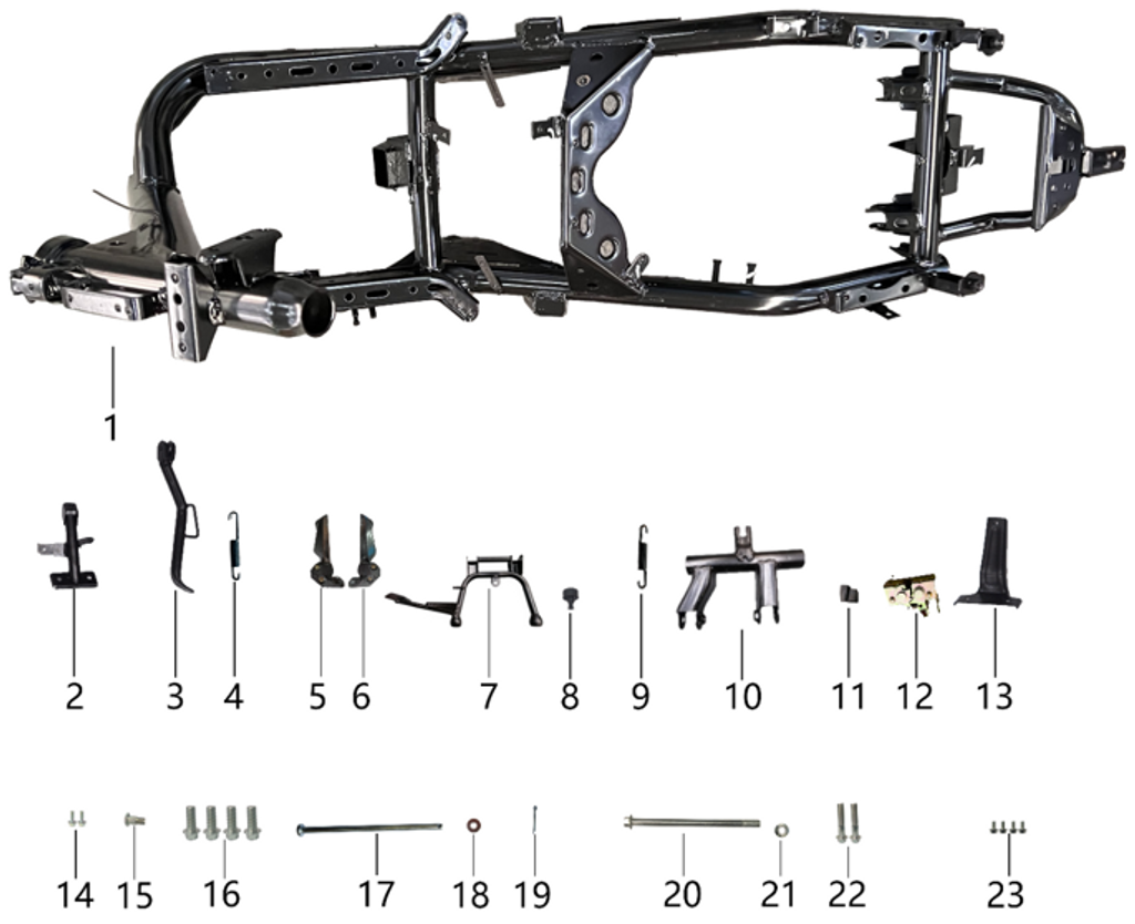 17 Axle of the main bracket (φ8X175 with cotter pin) 1.30.32281-0008-01751X RCS 50