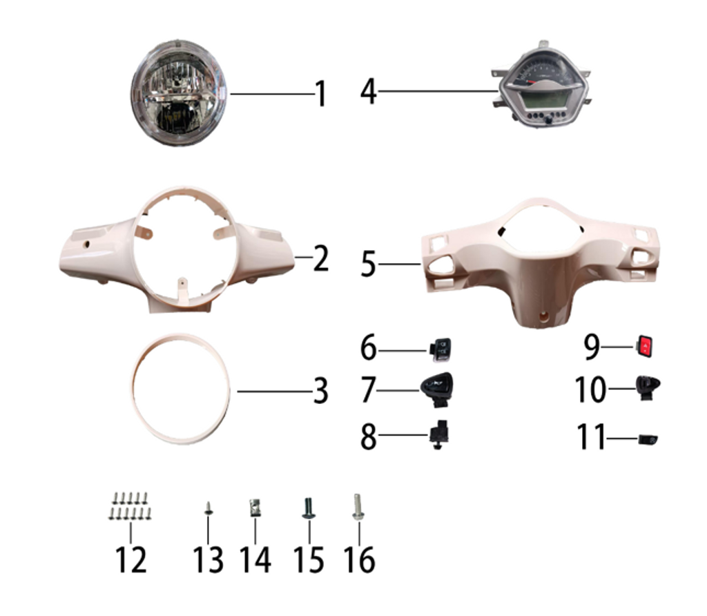 02 Head cover - clear red JN-059 JN.61101-J70-000016