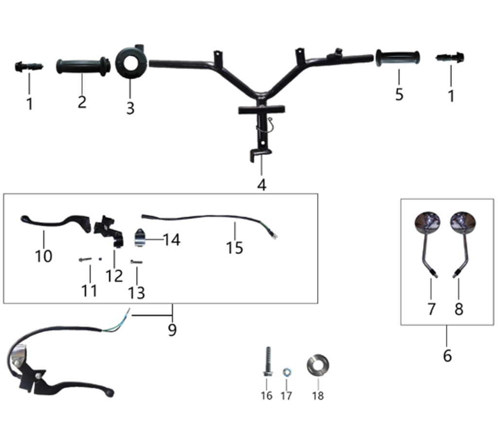 15 Left brake switch wire-wire length 320mm 1.90.02.3770.506 MOD 150
