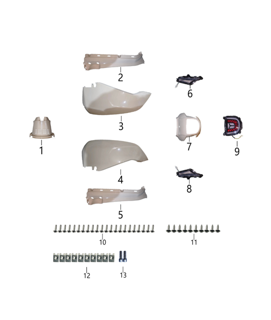 05 Left connecting plate - pearl white JN-019 3.04.4380.14380041640019 MOD 150