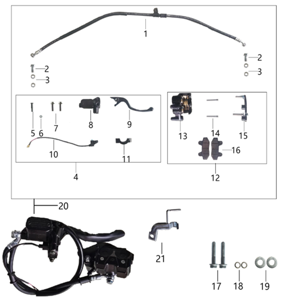 20 Front disc brake assembly 1.19.4380.14380190070000 MOD 150