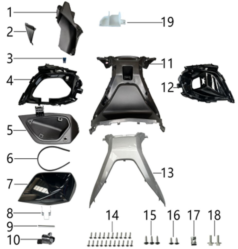 12 Electric door lock trim cover - GLOSS BLACK JN-029 3.04.4109.14109062030081 NTS 200i