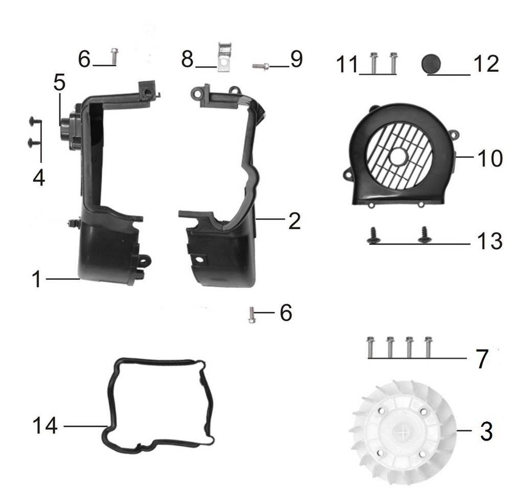 02 Air guide cover A 039QMB0-080000100 RCS 50