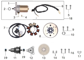 13 Oil pump driven sprocket combination 039QMB0-070010000 RCS 50