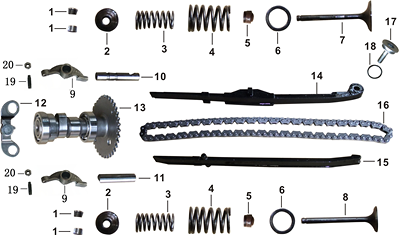 13 ADJUSTMENT PLATE, TIMING CHAIN 052QMI0-040300000