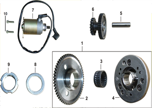 05- SHAFT DUPLEX GEAR 052QMI0-090000400