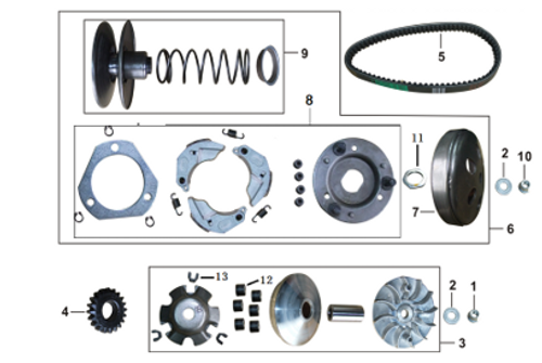 07- OUTER COMP.,CLUTCH 052QMI0-100210000