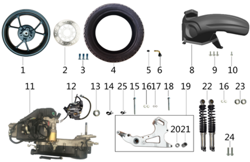 20 Bushings for muffler connecting plate (O.D. 25-I.D. 17-L.6 outside) 1.16.0001.13999180100504