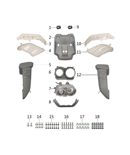 04 GREY JN-113 Front right trim cover 3.04.3940.13940040950AH2