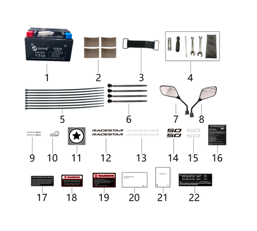 08- Right rearview mirror  1.90.06.174 RCS 50