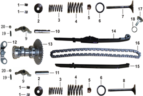 08 VALVE,EXHAUST 057QMJ0-0401002B0 EOS 150