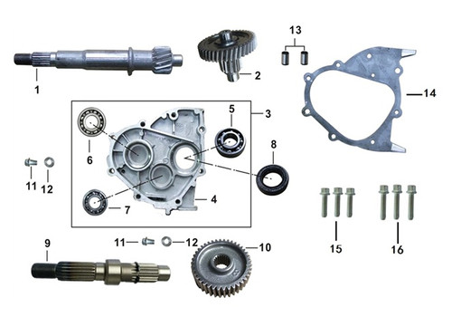 04 BODY SET,TRANSMISSION CASE COVER 052QMI0-0203001A0 EOS 150