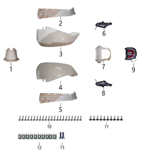 01 Grocery Box Front Cover - Pearl White JN-019 3.04.4380.14380061390019 MOD 150