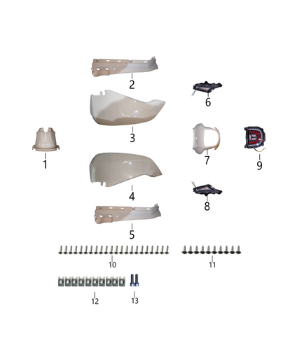02 Right Connection Plate - Pearl White JN-019 3.04.4380.14380042280019 MOD 150