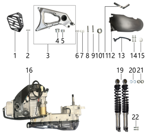 22 Rear Shock Absorber Mounting Bolts EACH 1.11.0000.10010110062501 NTS 200i