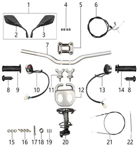 20 Steering handle holder 1.01.4109.14109010450101 NTS 200i