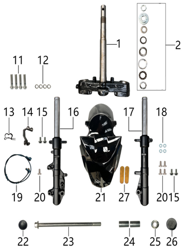 16 Front left shock absorber 1.11.4109.14109110050300 NTS 200i