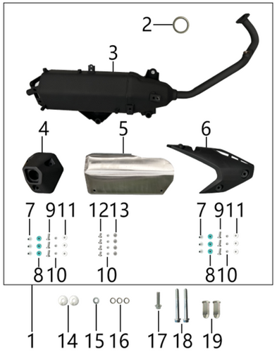 03 Muffler barrel 1.16.4109.14109160040500 NTS 200i