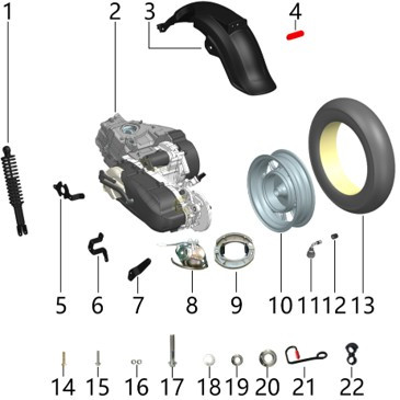 01 Rear shock absorber JN.33100-J74-0200