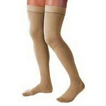 Relief Thigh-high Firm Compression Stockings Without Silicone Dot Band Large, Beige - 114646