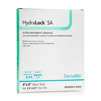 Hydralock SA Superabsorbent Dressing, 4" X 4"