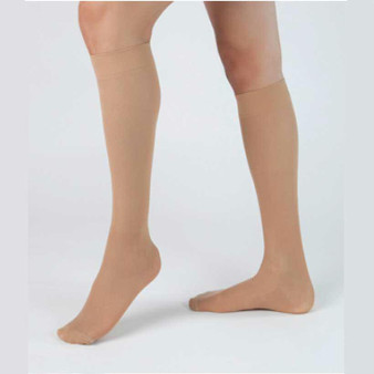 Health Support Vascular Hosiery 15-20 Mmhg, Knee Length, Sheer, Beige, Regular Size A