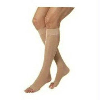 863c Essential Opaque Calf With Grip-top, 30-40mmhg, Open Toe, Large, Short, Crispa