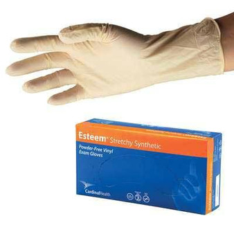 Cardinal Health Stretch Vinyl Exam Gloves, Cream, X-large, Dinp-free