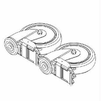 Locking Caster Kit With 5" Swivel Wheel Brake, Includes Bushing And Instruction Sheet