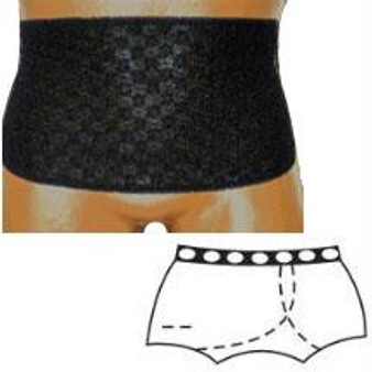 Options Ladies' Brief With Open Crotch And Built-in Barrier/support, Black, Left-side Stoma, 2x-large 10, Hips 45" - 47"