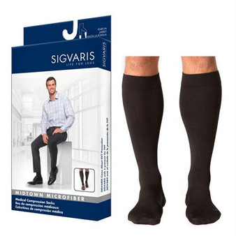 823c Style Microfiber Calf, 30-40mmhg, Men's, Small, Short, Black