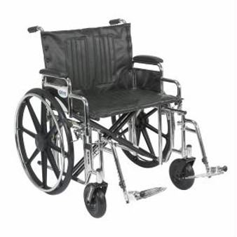 Sentra Hd Wheelchair With Detachable Desk Arms And Swing Away Footrest, 24"