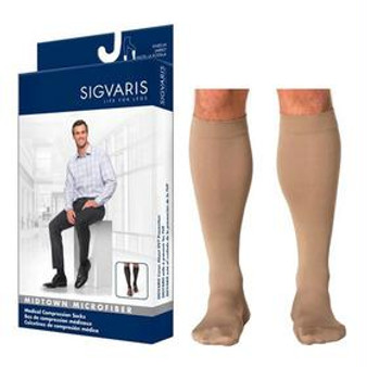 823c Style Microfiber Calf With Grip-tip, 30-40mmhg, Men's, Large, Short, Tan/khaki