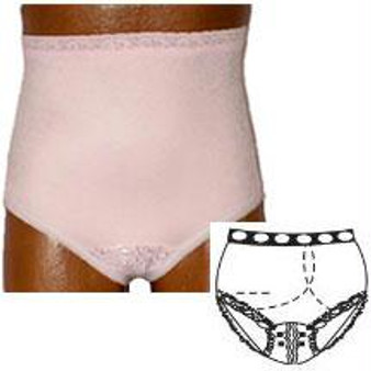 Options Split-lace Crotch With Built-in Barrier/support, Light Yellow, Left-side Stoma, Small 4-5, Hips 33" - 37"