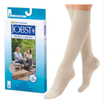 Sosoft Knee High, 20-30, Ribbed, Closed Toe, Small, Sand