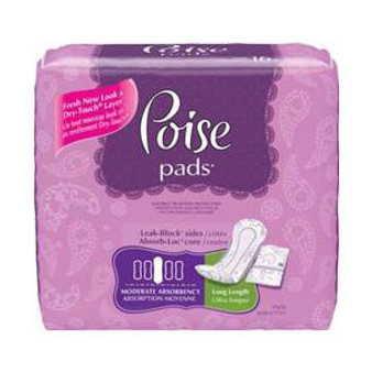 Poise Pads Moderate Absorbency Long Pads 12.4"