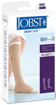 Ulcercare Knee 30-40 W/zipper+2 Liners,right,open Toe,medium,beige